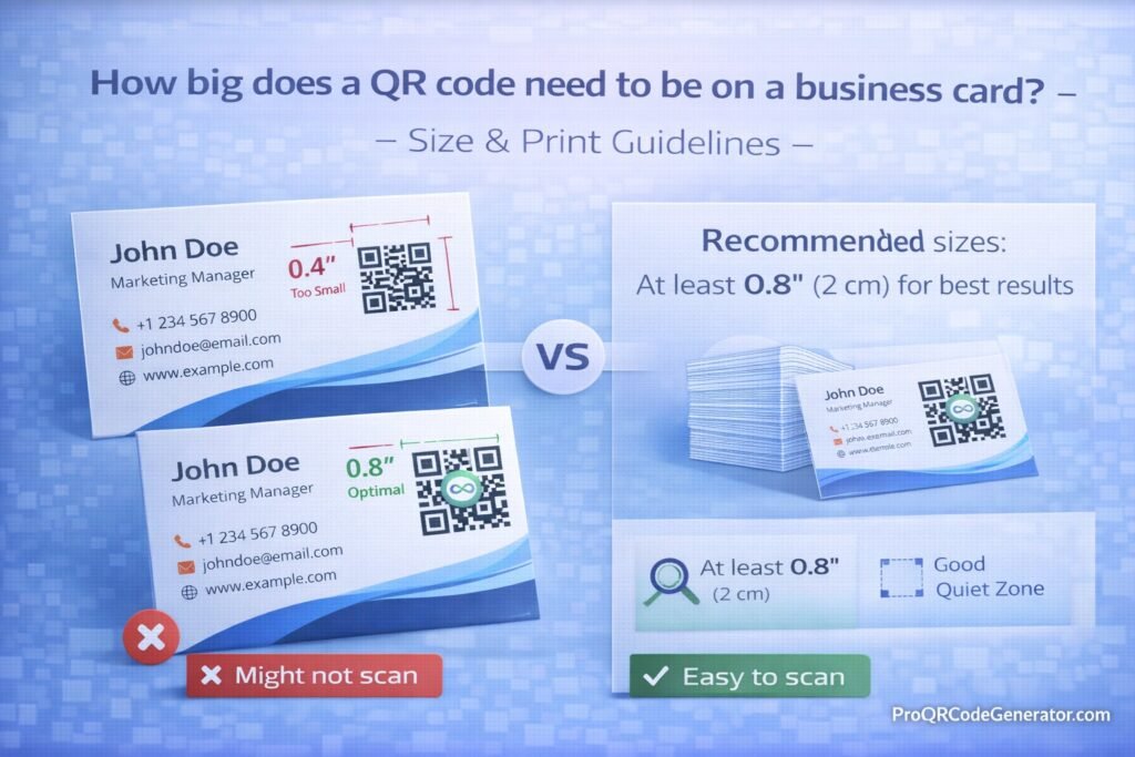 How Big Does a QR Code Need to Be on a Business Card? The 2026 Print & Size Guide 2 QR Code Need to Be on a Business Card